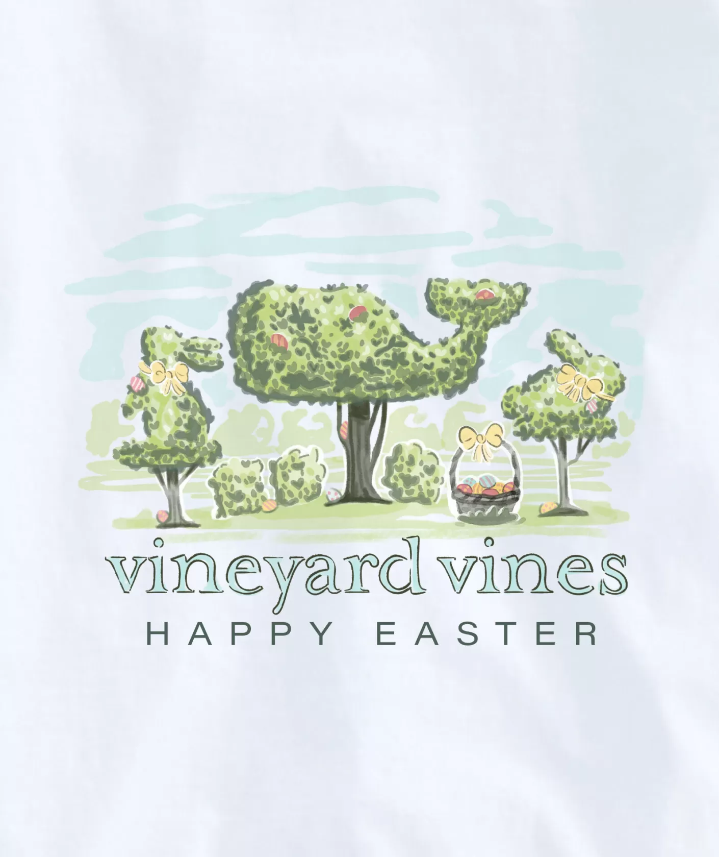 Vineyard Vines Easter Bushes Long-Sleeve Pocket Tee< Tees