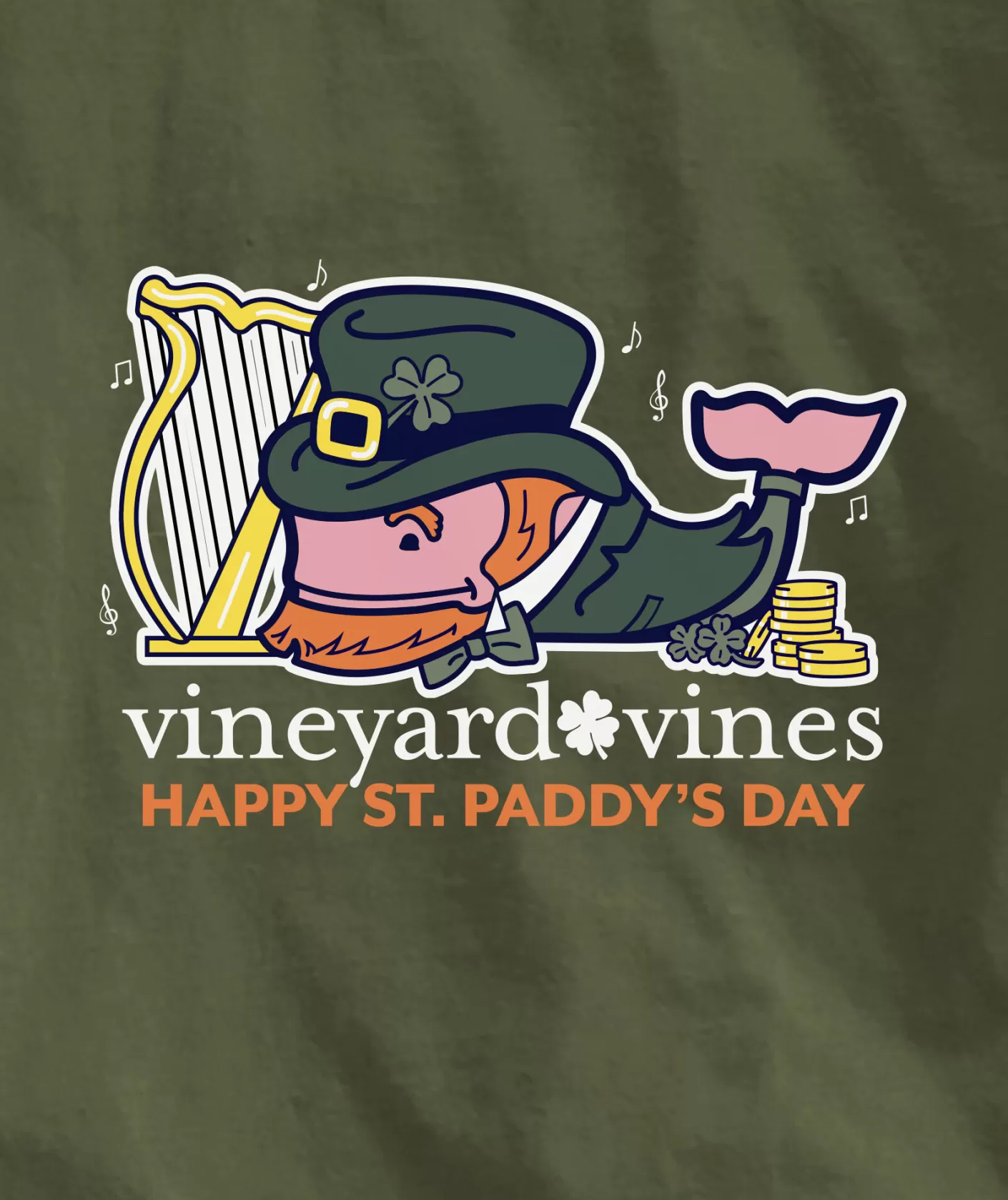 Vineyard Vines Harp Leprechaun Whale Long-Sleeve Pocket Tee< Tees