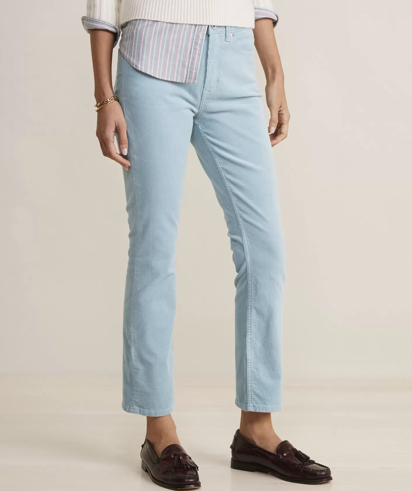 Vineyard Vines Kick Flare Mid-Rise Corduroy Pants< Pants & Denim