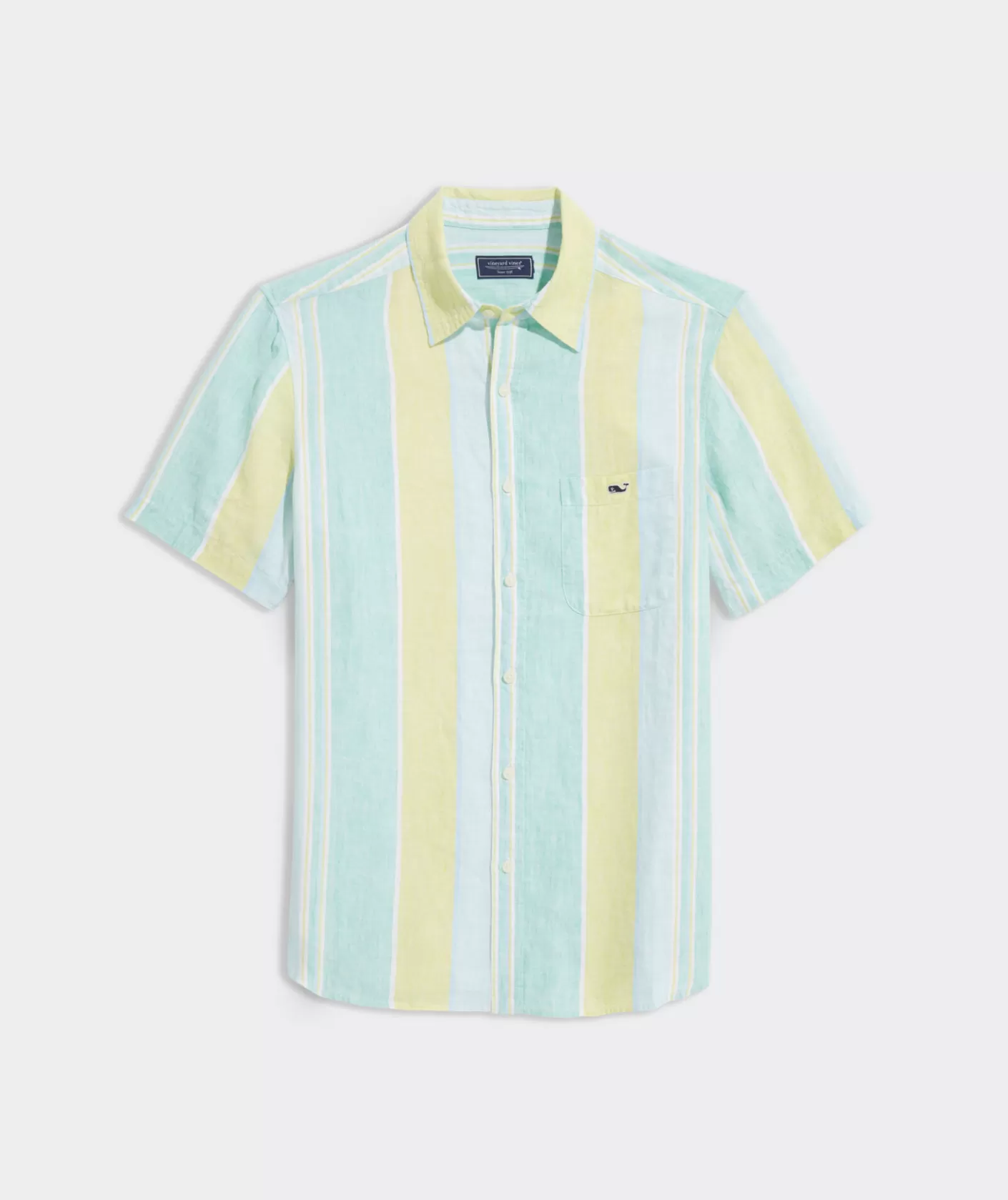 Vineyard Vines Linen Short-Sleeve Wharf Stripe Shirt< Button-Down Shirts