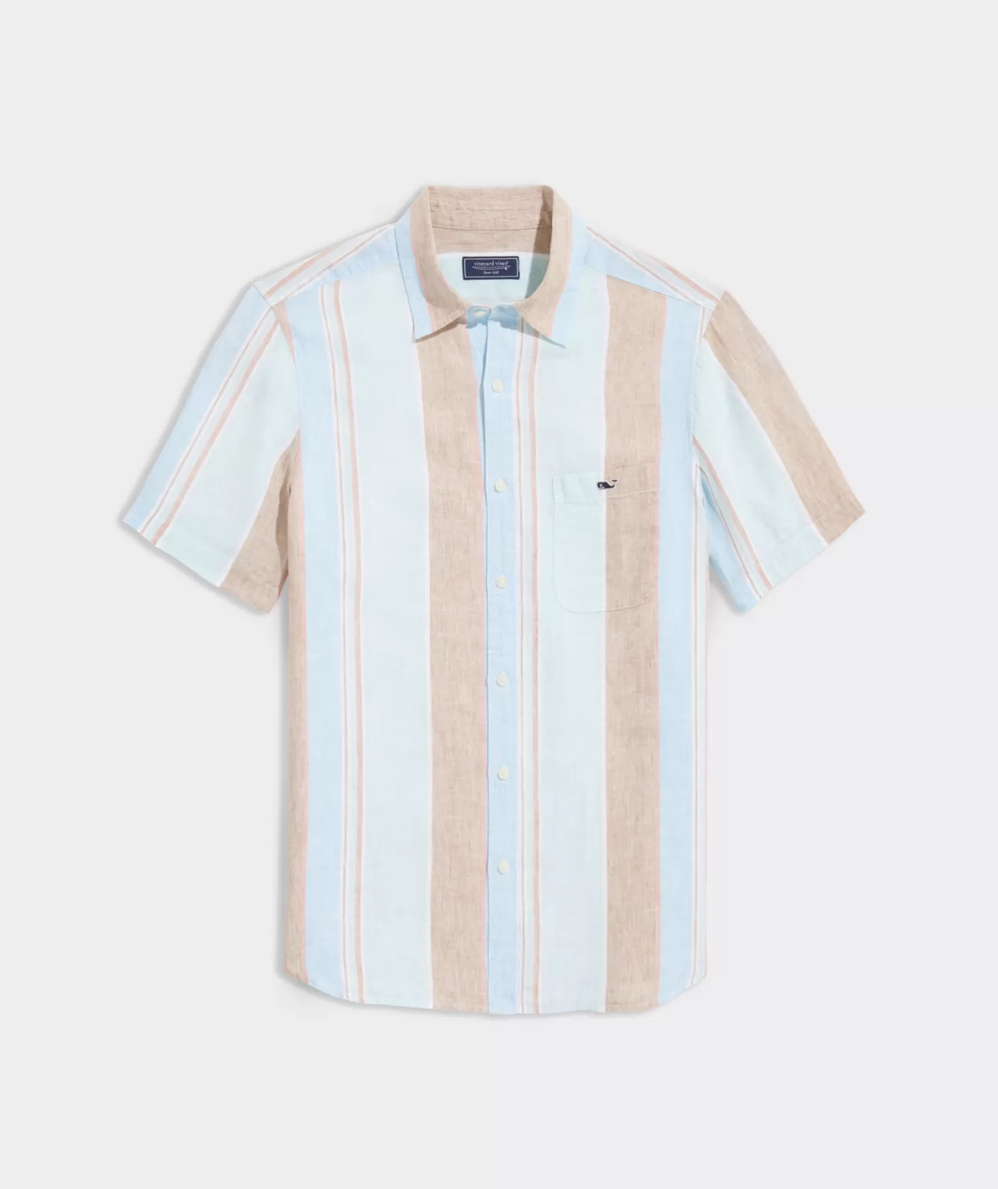 Vineyard Vines Linen Short-Sleeve Wharf Stripe Shirt< Button-Down Shirts