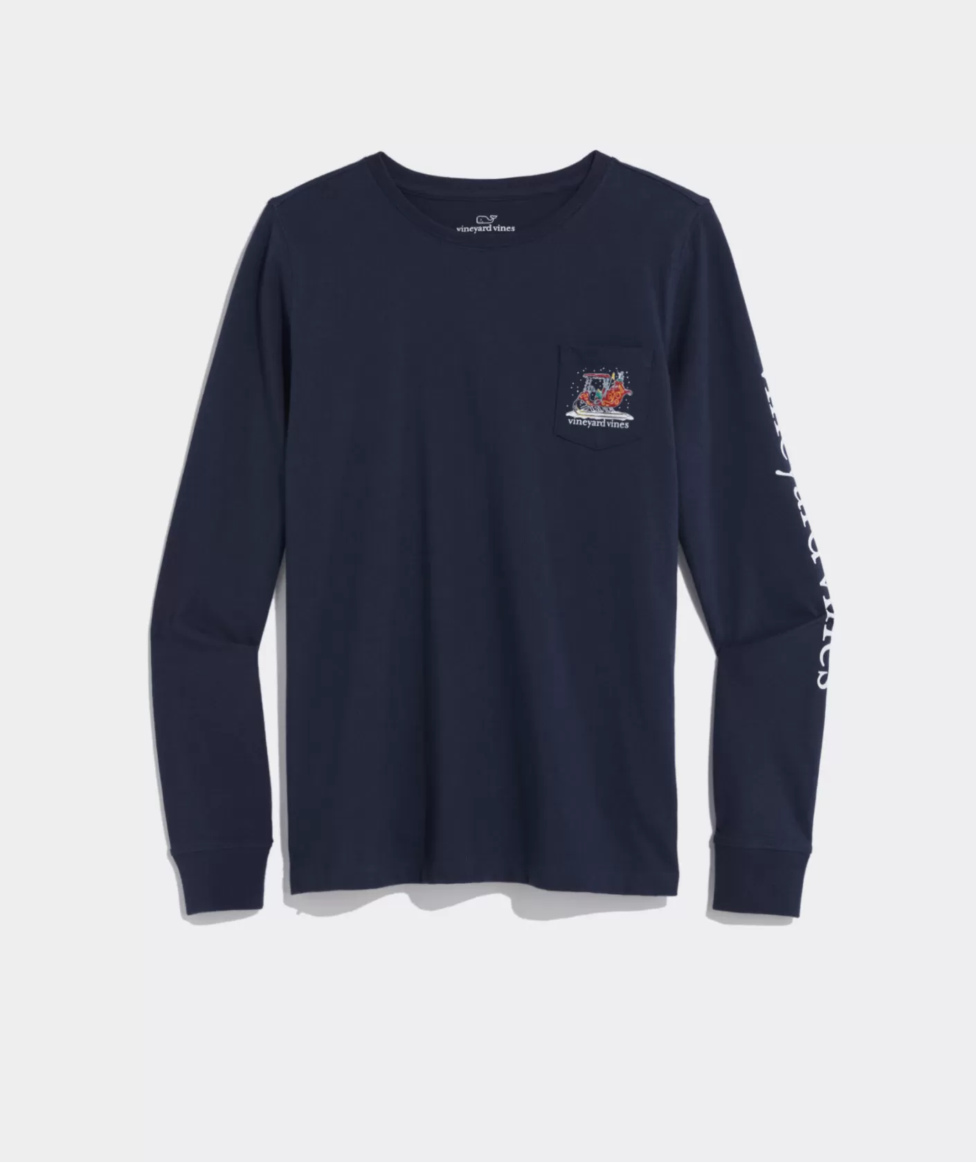 Vineyard Vines Santa's Helper Long-Sleeve Pocket Tee< Tees