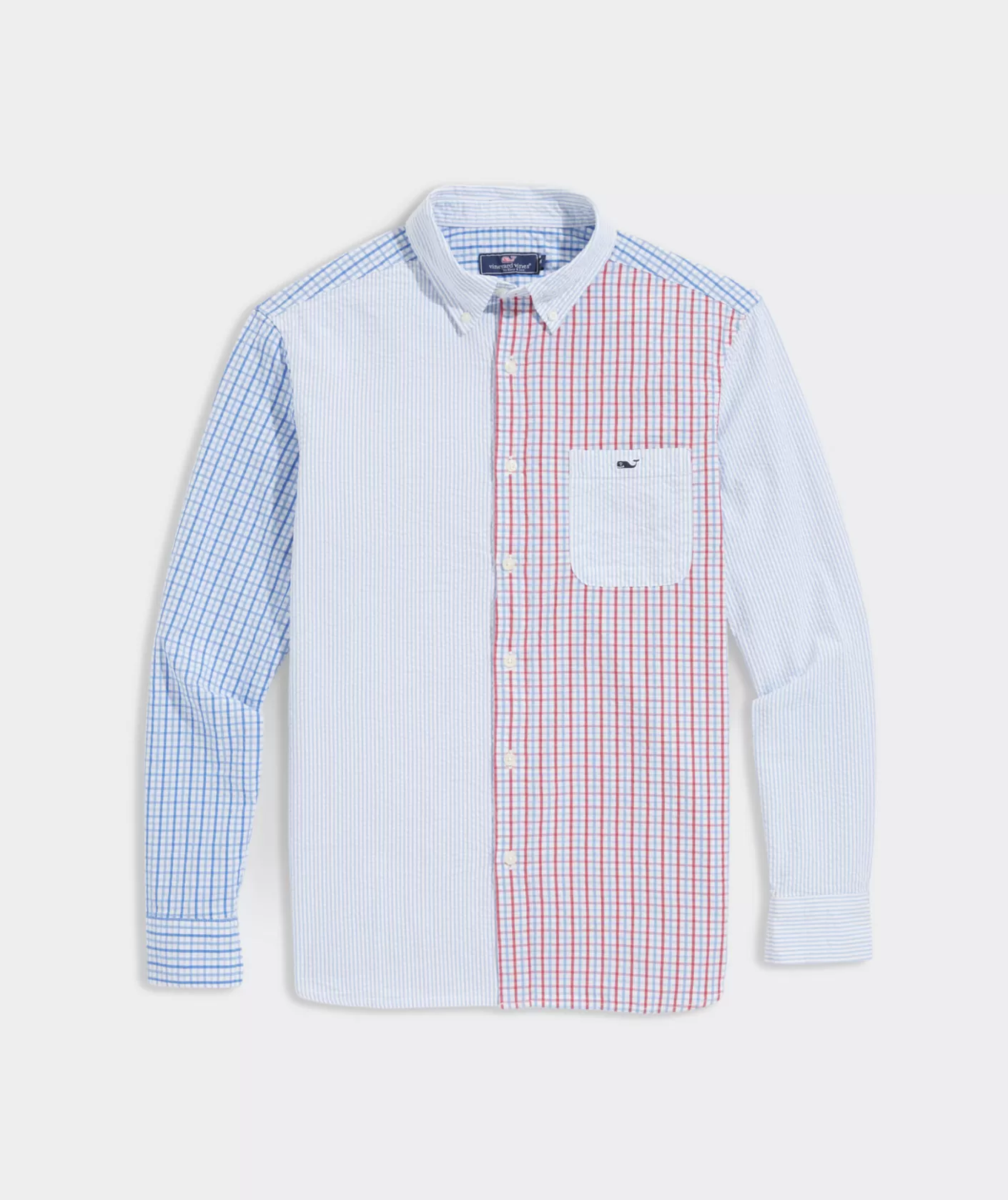 Vineyard Vines Stretch Seersucker Mixed Shirt< Button-Down Shirts